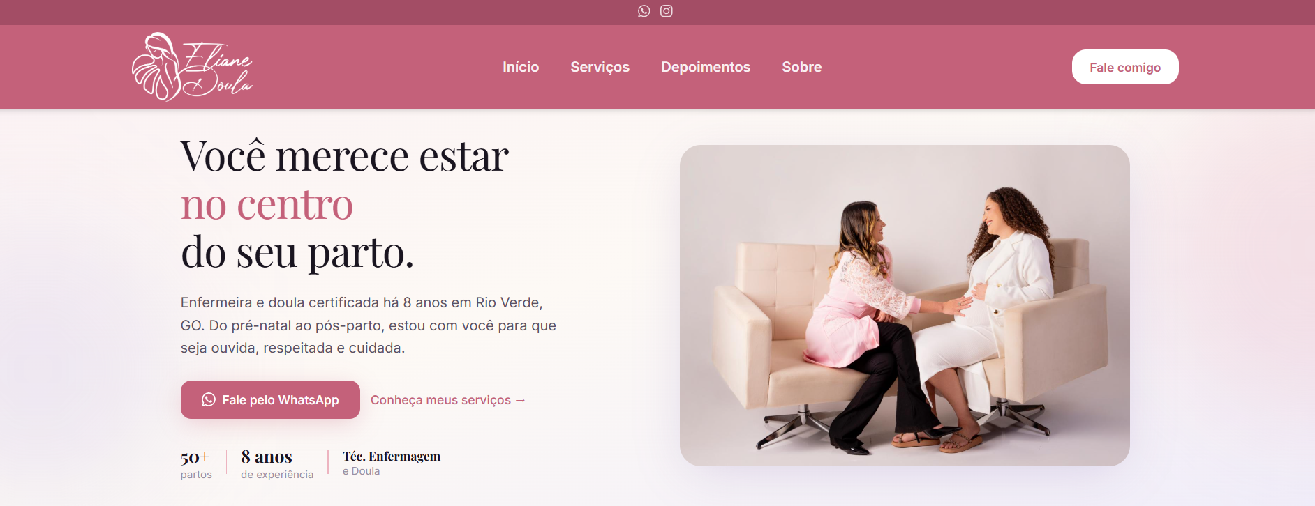 Site institucional de Eliane Doula